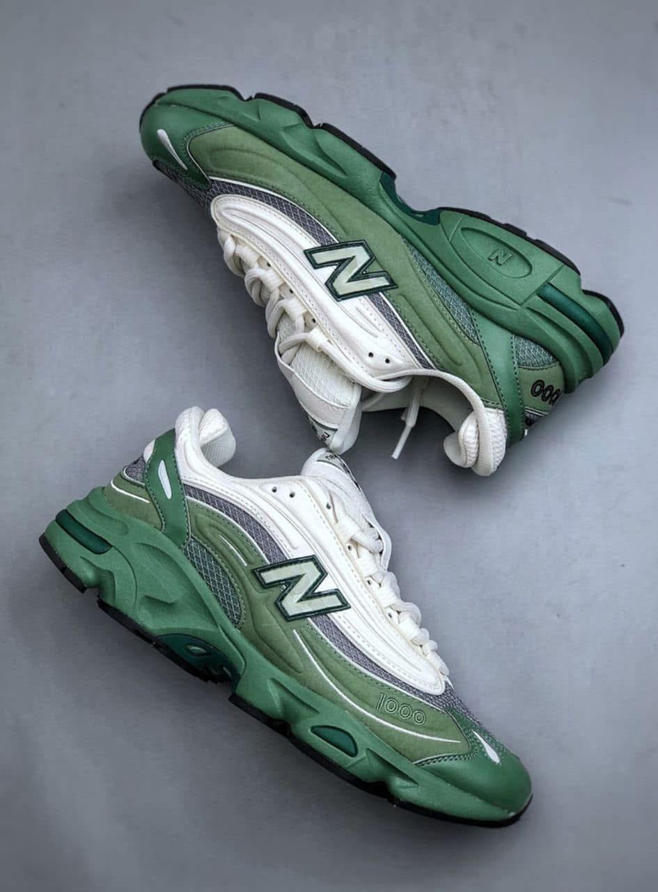 Baskets New Balance 1000 - Vert, Gris et Bleu Marine